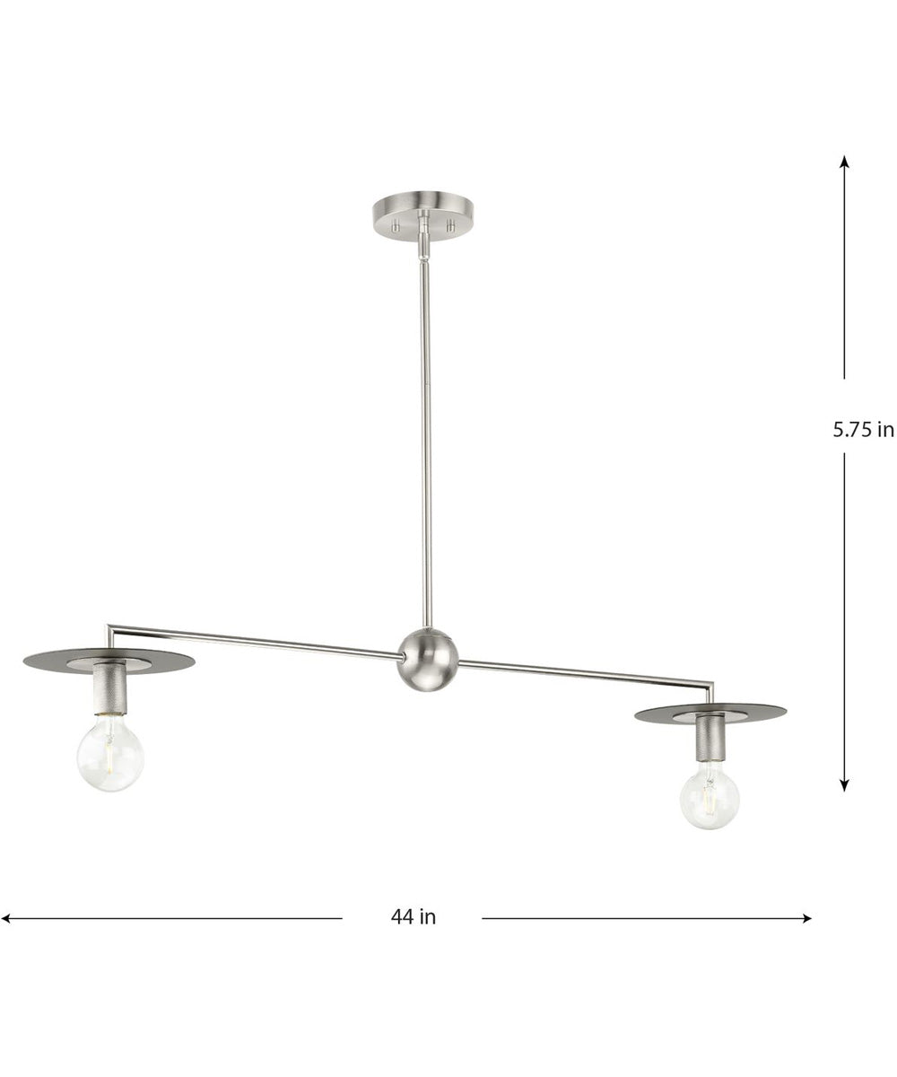 Trimble 2-Light Linear Chandelier Brushed Nickel