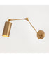 Shaka 1-Light Swing Arm Wall Sconce Weathered Brass
