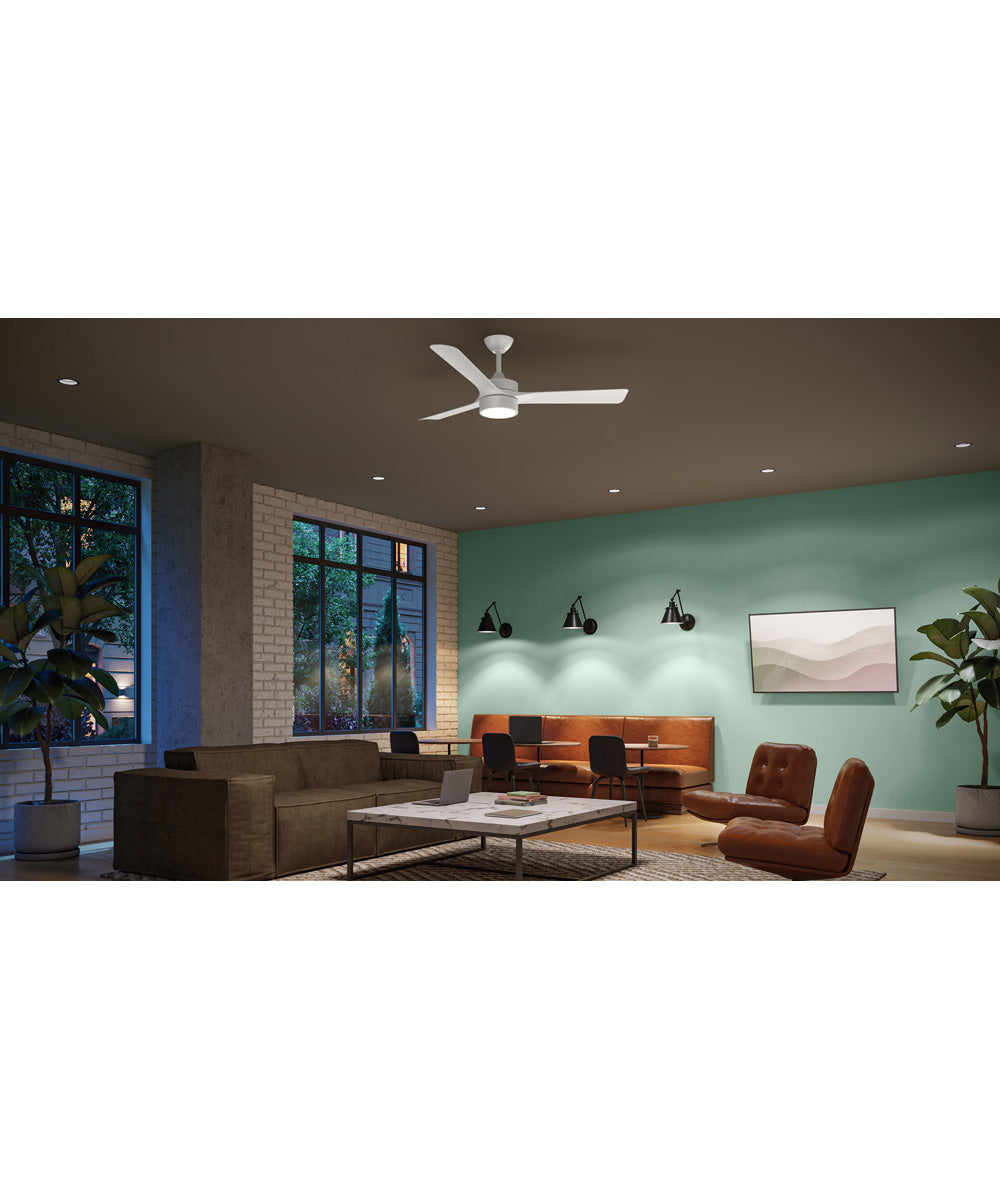 Axion II 52 in. 3-Blade Modern LED Ceiling Fan Matte White