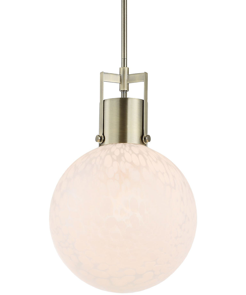 Huch 1 Light White Glass Pendant
