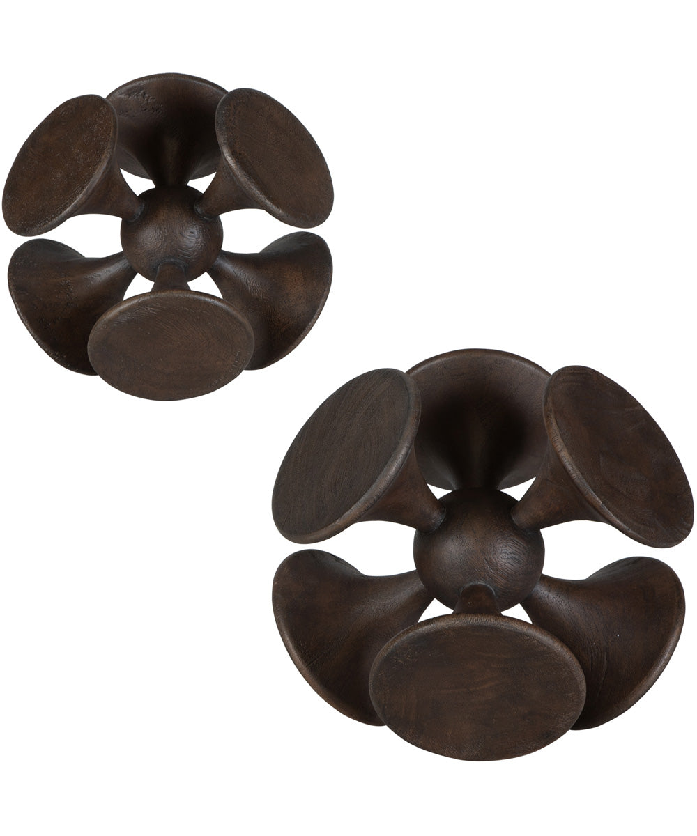 Balanced Harmony Dark Wooden Sculptures Set of 2
