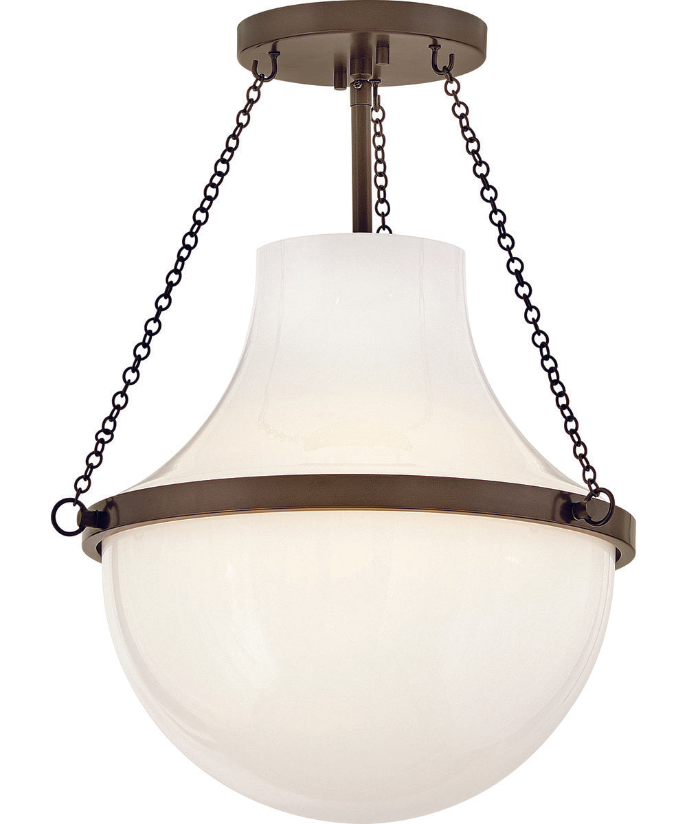 Collins 1-Light Medium Semi-Flush Mount in Heritage Bronze