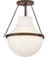 Collins 1-Light Medium Semi-Flush Mount in Heritage Bronze