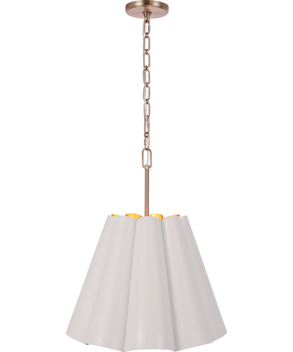 Poppie 3-Light Lighting White/Satin Brass