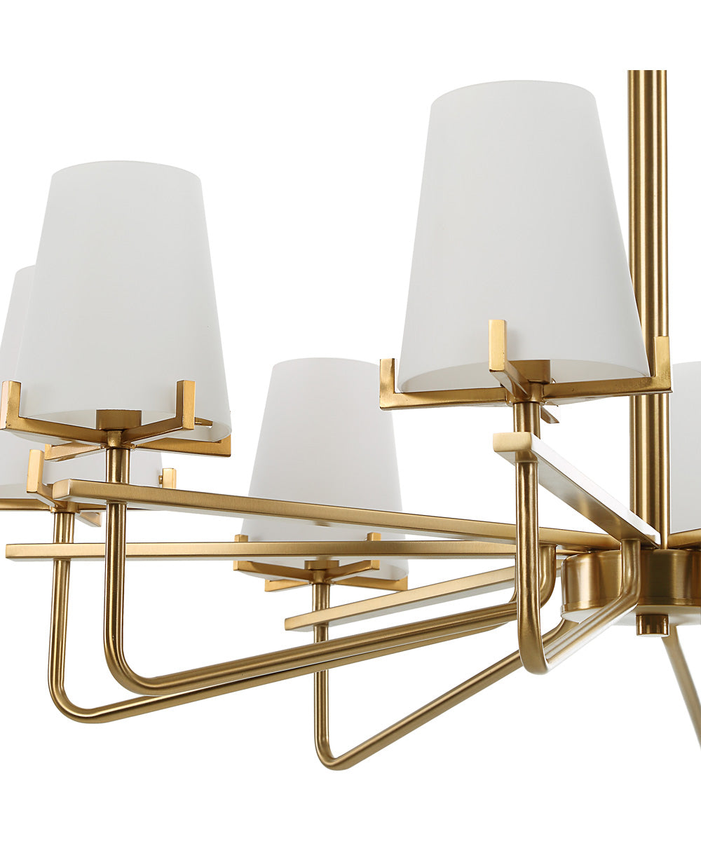 Lassen 8 Light Brass Chandelier