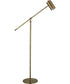 Adjustable Floor Lamp With Pivoting Shade in Antique Brass