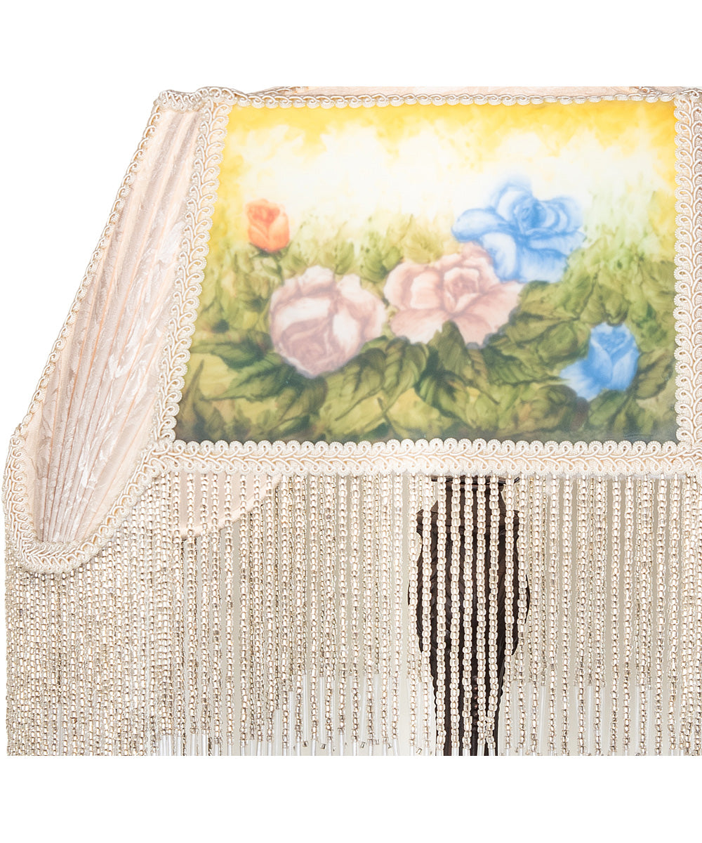 21" High Reverse Painted Roses Table Lamp