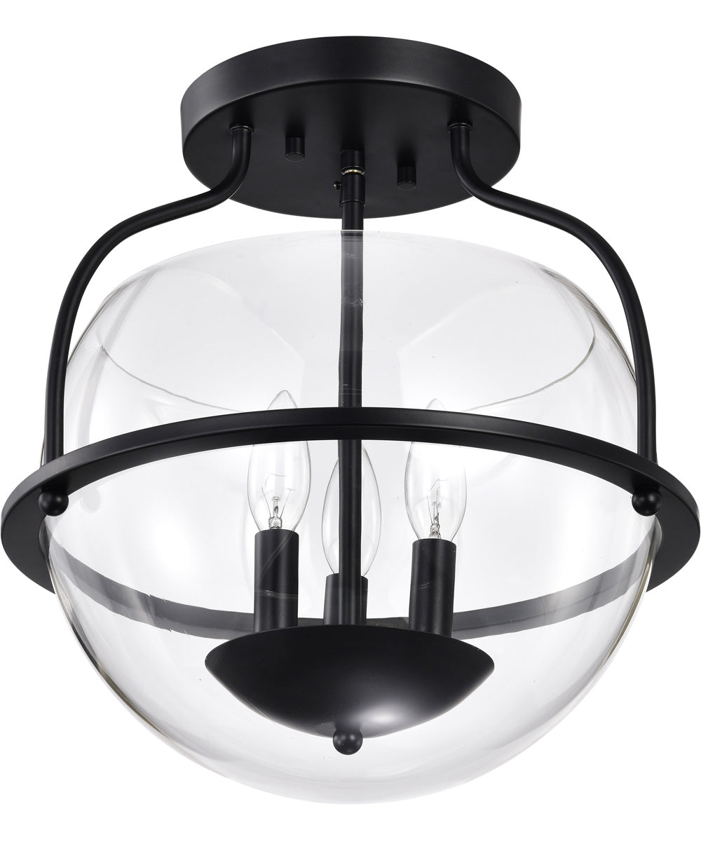 Amado 3-Light Close-to-Ceiling Matte Black