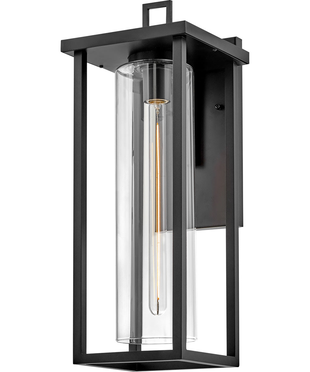 Mateo 1-Light Large Wall Mount Lantern in Black
