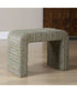 Waterfall Bench with Textured Green Upholstery