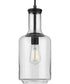 Latrobe 1-Light Clear Glass Coastal Pendant Light Matte Black