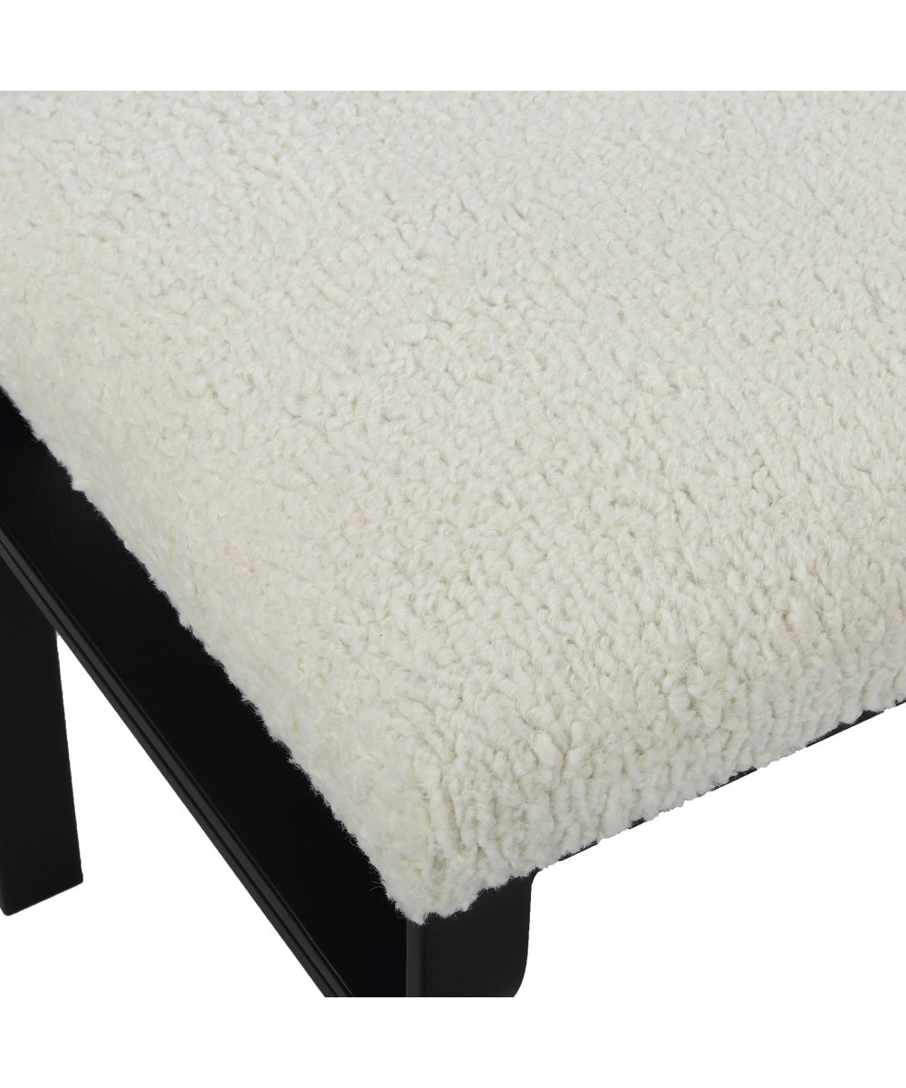 Diverge White Shearling Small Bench