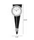 Wall Clock Silver-Tone On Black Solid Wood Base