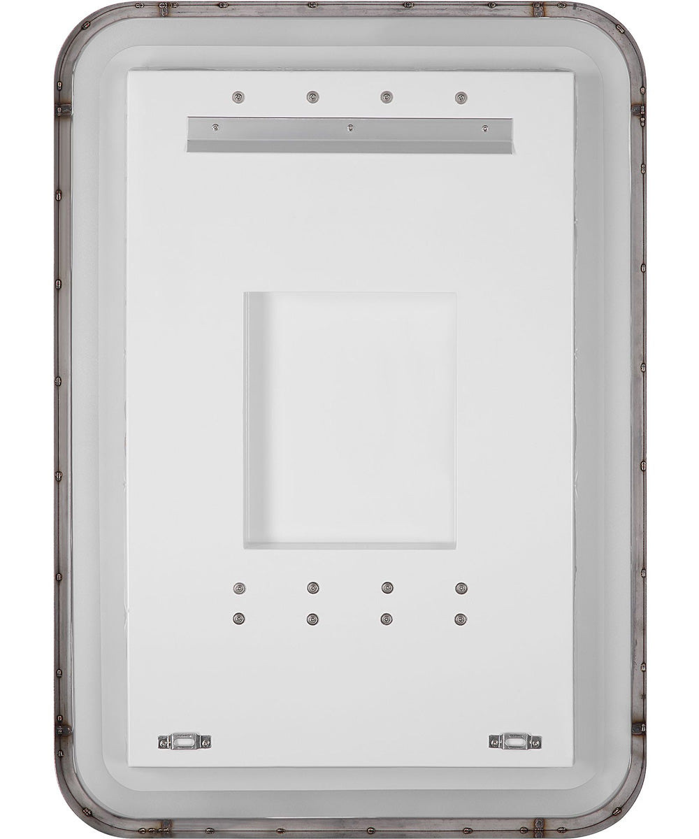 Crofton Lighted Nickel Vanity Mirror