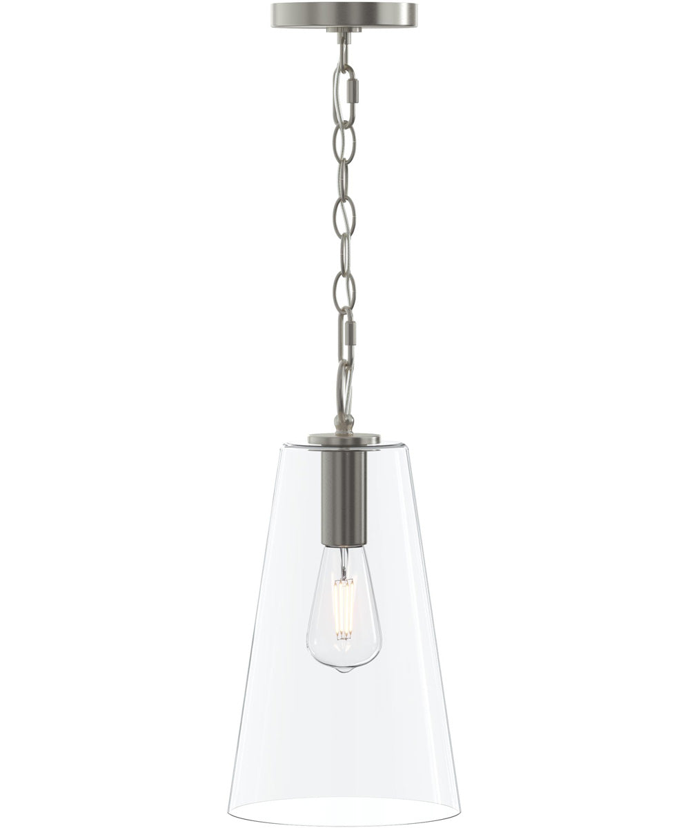 Jheni 1-Light Pendant with Clear Glass Shade Brushed Nickel