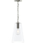 Jheni 1-Light Pendant with Clear Glass Shade Brushed Nickel