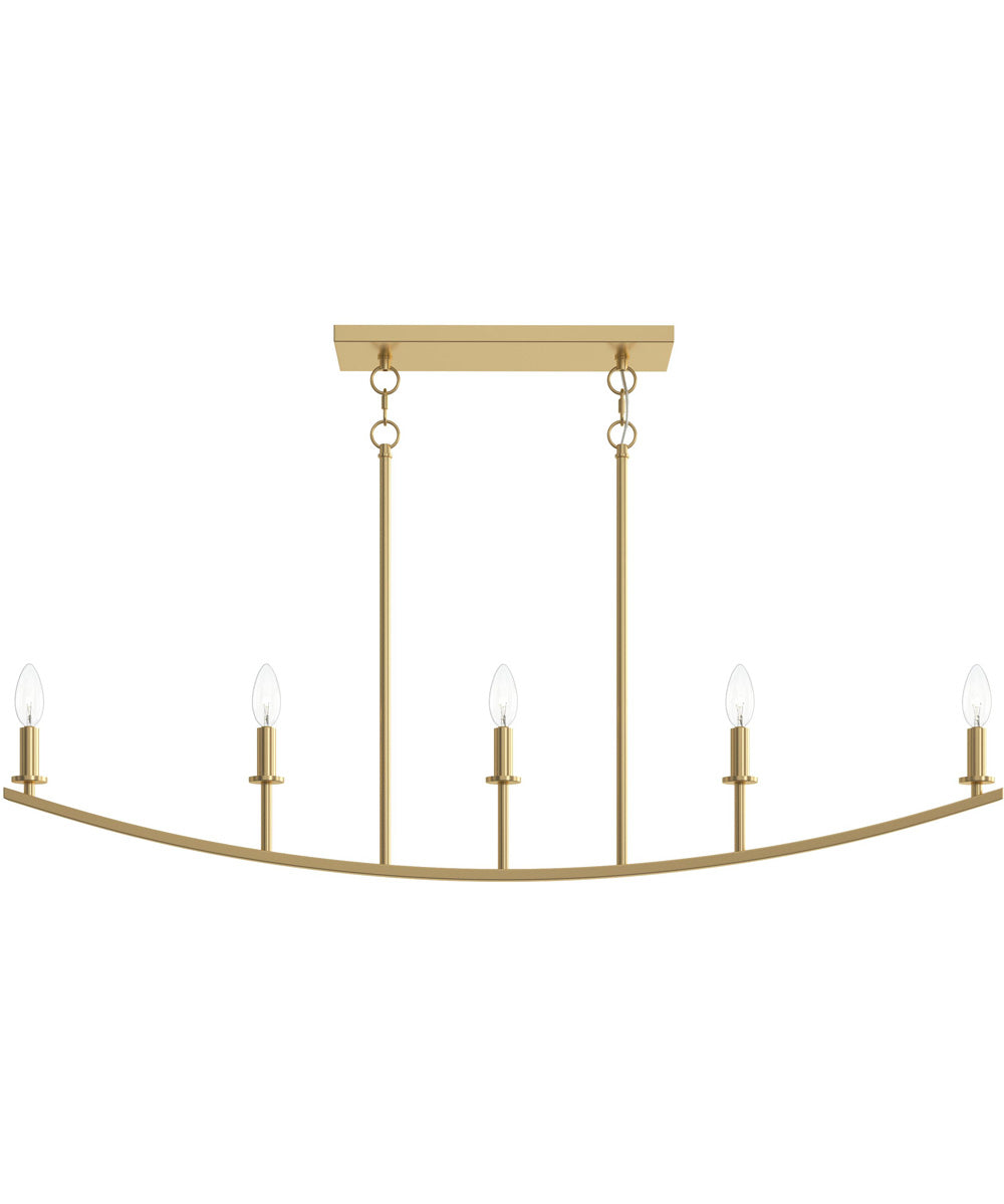 Jheni 5-Light Linear Chandelier Brushed Gold