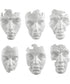 Self-Portrait White Mask Wall Decor, Set of 6