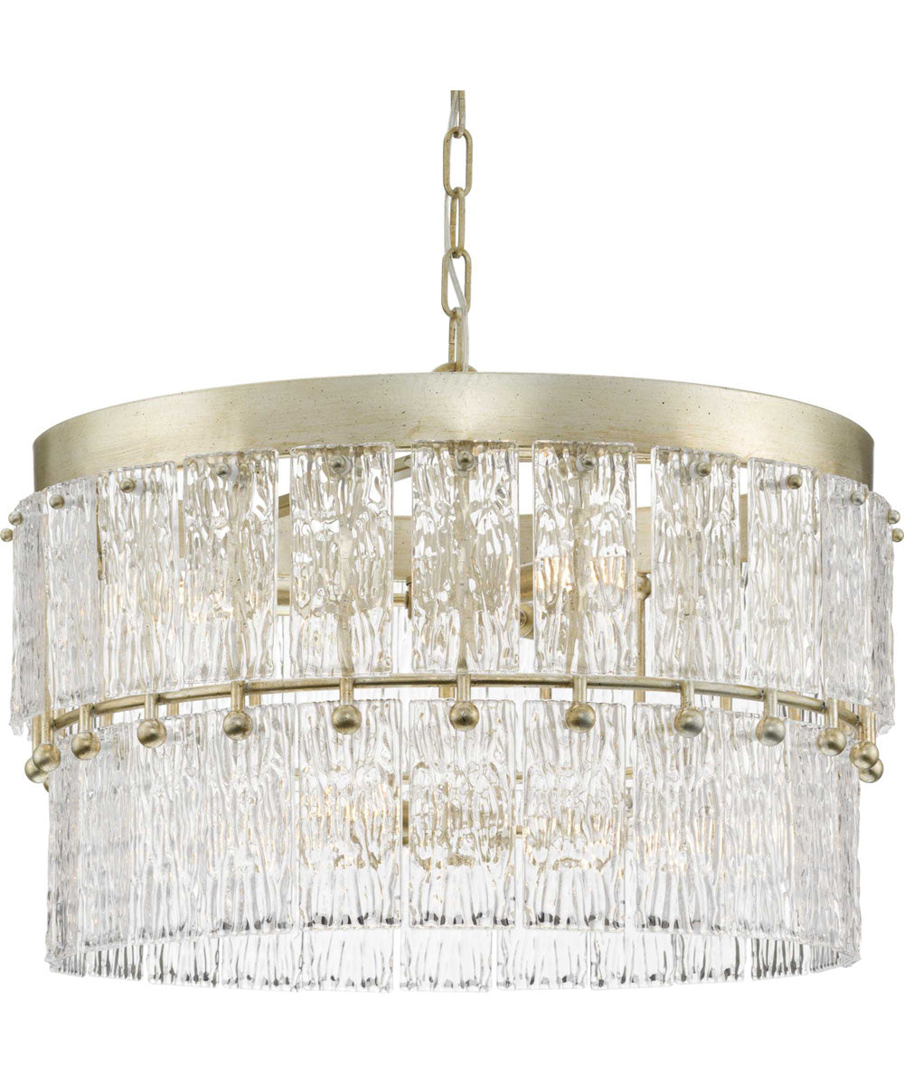 Chevall 6-Light Modern Organic Chandelier Gilded Silver