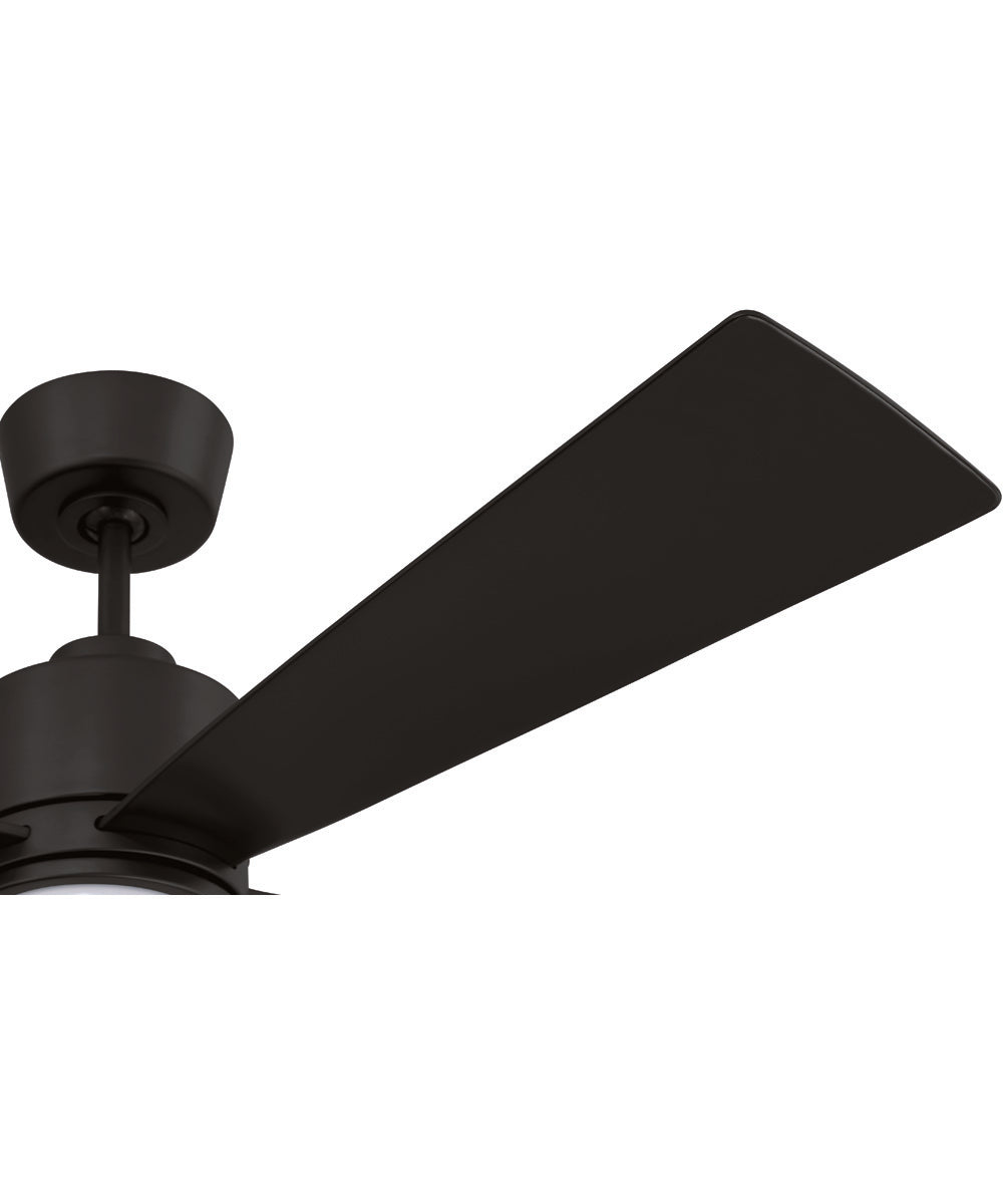 Rhett 52" 4-Blade Indoor/Outdoor Ceiling Fan Damp Rated 1-Light Fan Flat Black
