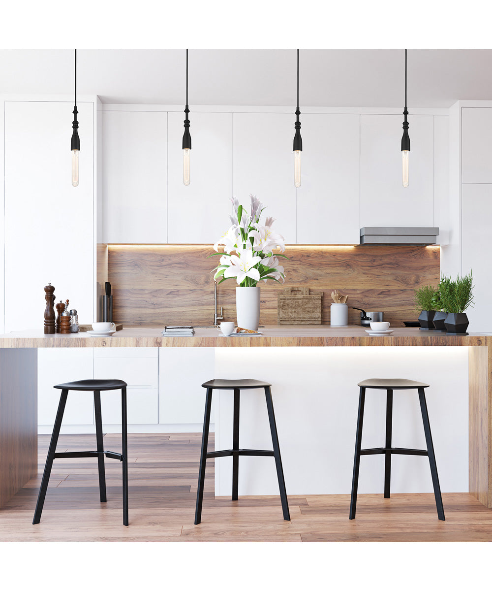 Louise 1 Light Pendant Matte Black