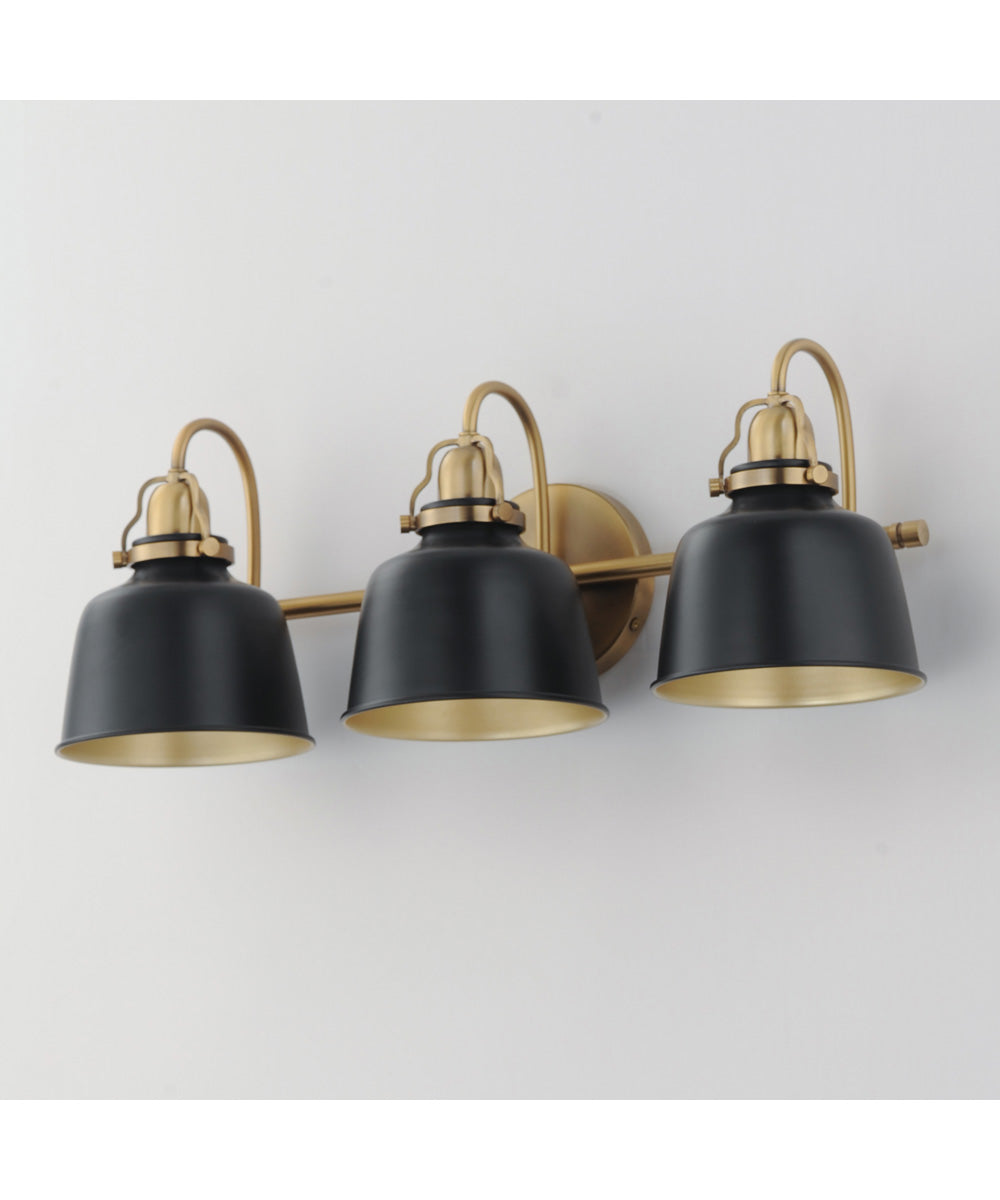 Hollis 3-Light Sconce Natural Aged Brass