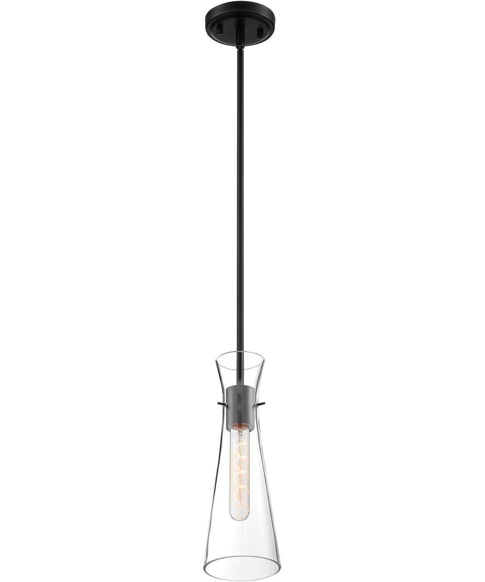 4"W Bahari 1-Light Pendant Black