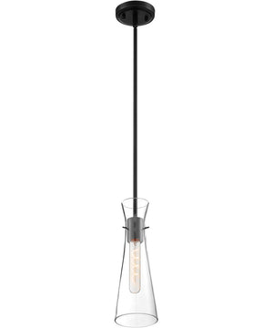 4"W Bahari 1-Light Pendant Black