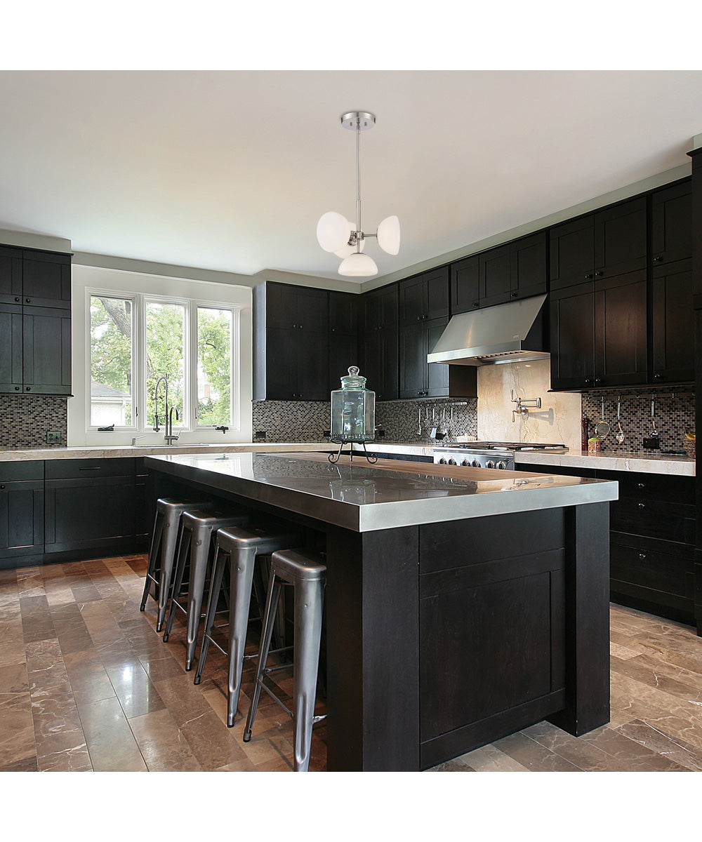 Zio 4 Light Chandelier Convertible Polished Nickel