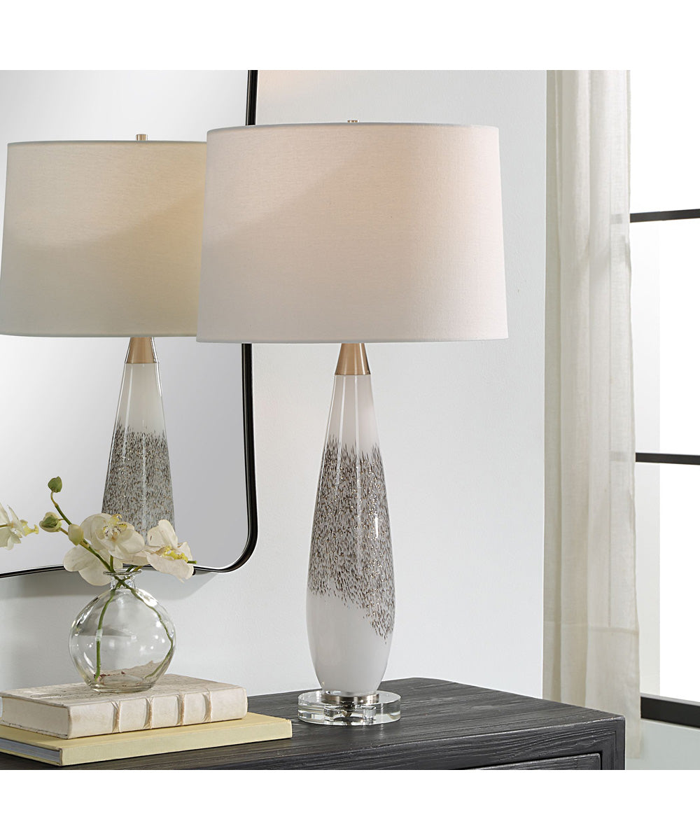 Quinn White & Silver Table Lamp