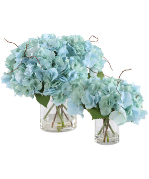 Tranquil Blooms In Glass Vases Set of 2