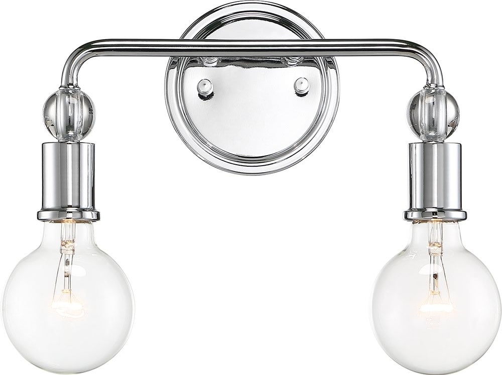 14"W Bounce 2-Light Vanity & Wall Polished Nickel