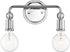 14"W Bounce 2-Light Vanity & Wall Polished Nickel
