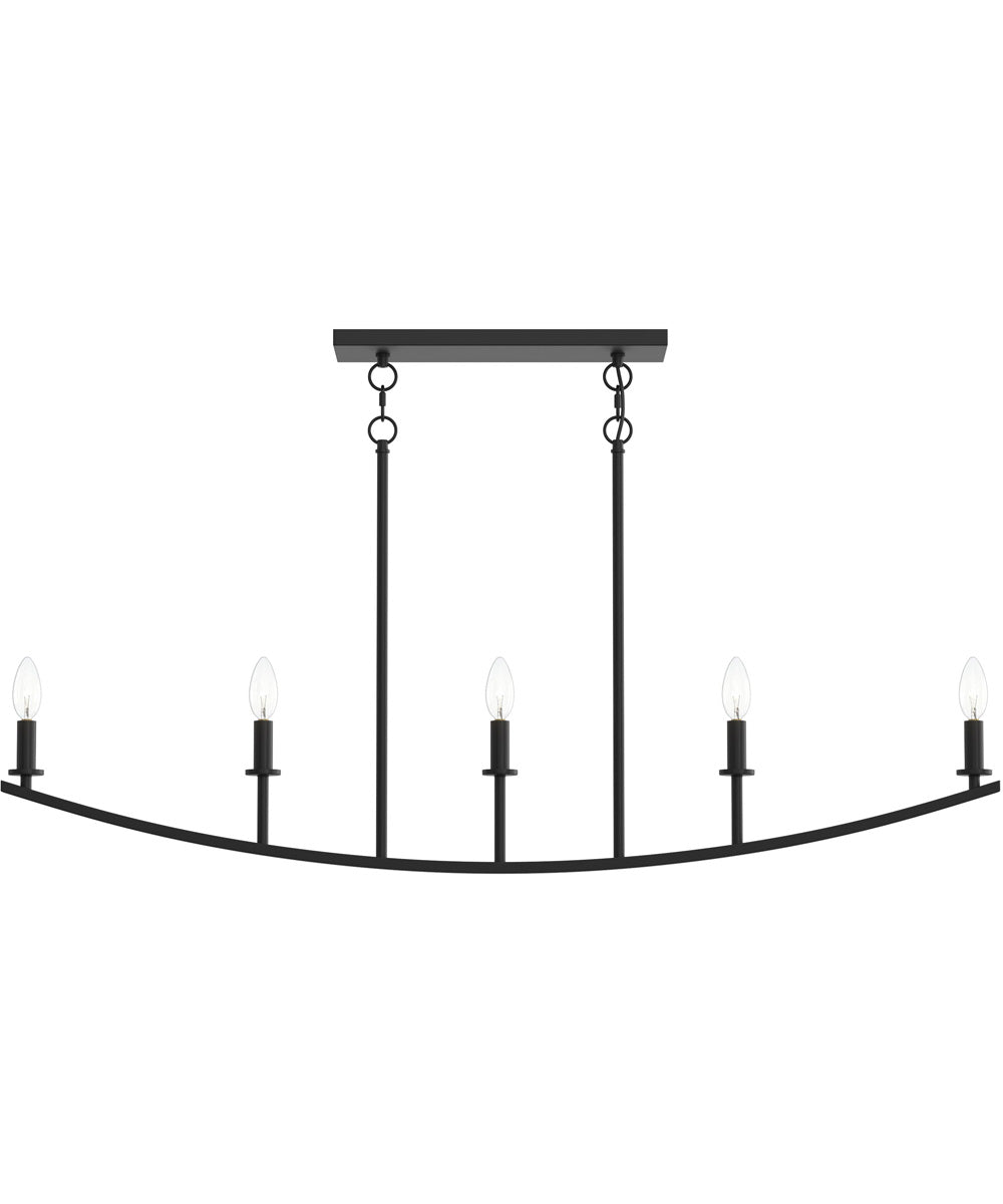 Jheni 5-Light Linear Chandelier Matte Black