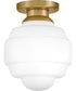 Penny 1-Light Small Flush Mount in Lacquered Brass