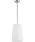 Clarion 1-Light Etched White Pendant P500430 Brushed Nickel