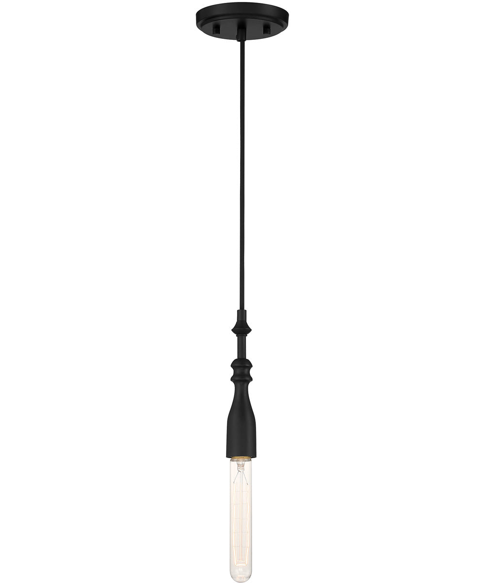 Louise 1 Light Pendant Matte Black