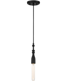Louise 1 Light Pendant Matte Black