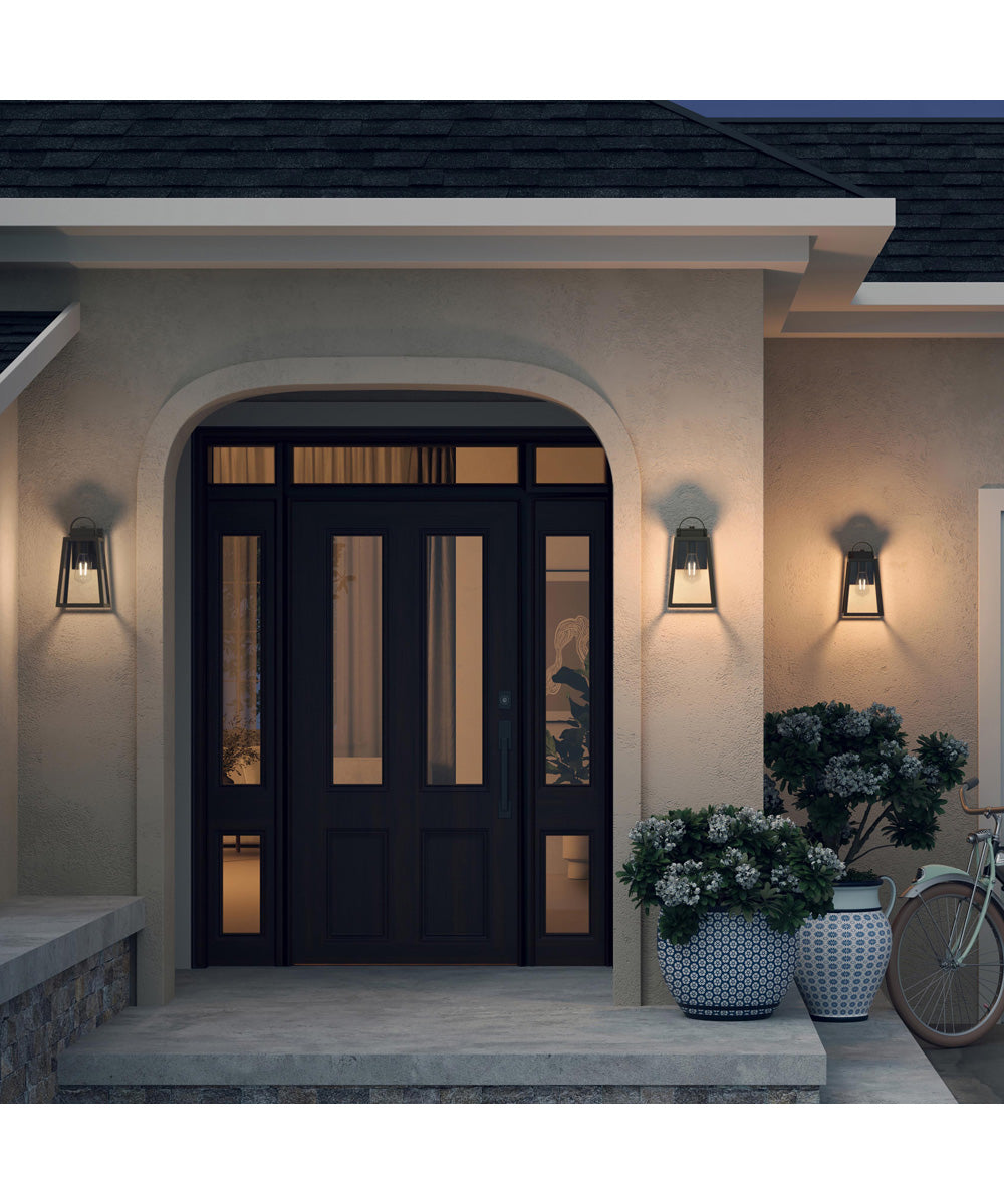 Hedry Medium Outdoor Wall Lantern with Clear Glass Panels Antique Bronze