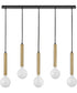 Bobbie 5-Light Large Five Light Linear Chandelier in Lacquered Brass