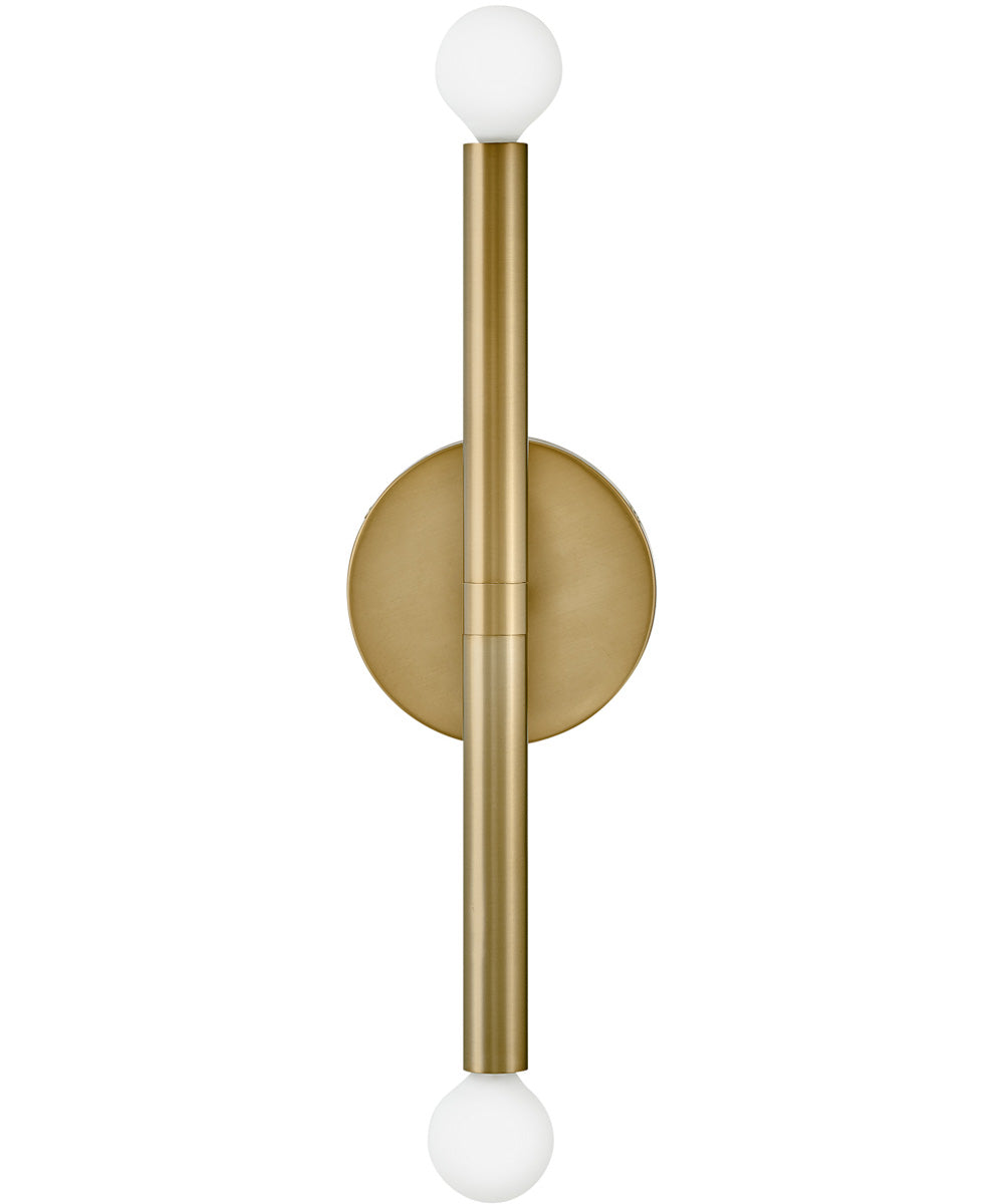 Millie 2-Light Medium Two Light Tall Sconce in Lacquered Brass