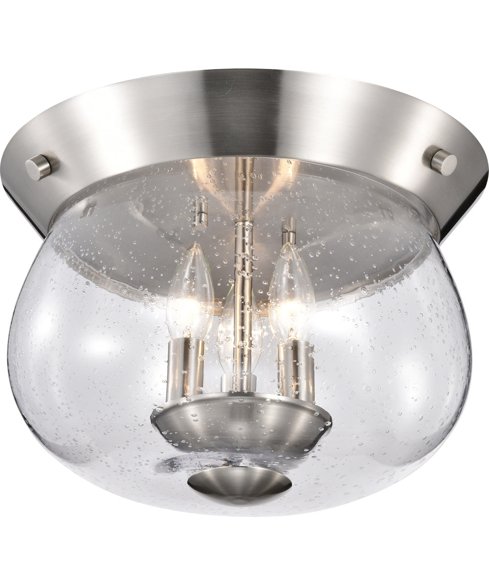 Boliver 3-Light Close-to-Ceiling Brushed Nickel