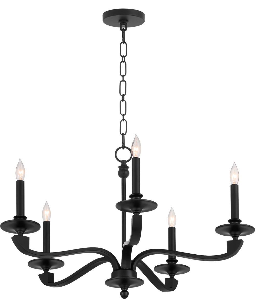 Chantelle 5-light Chandelier Matte Black