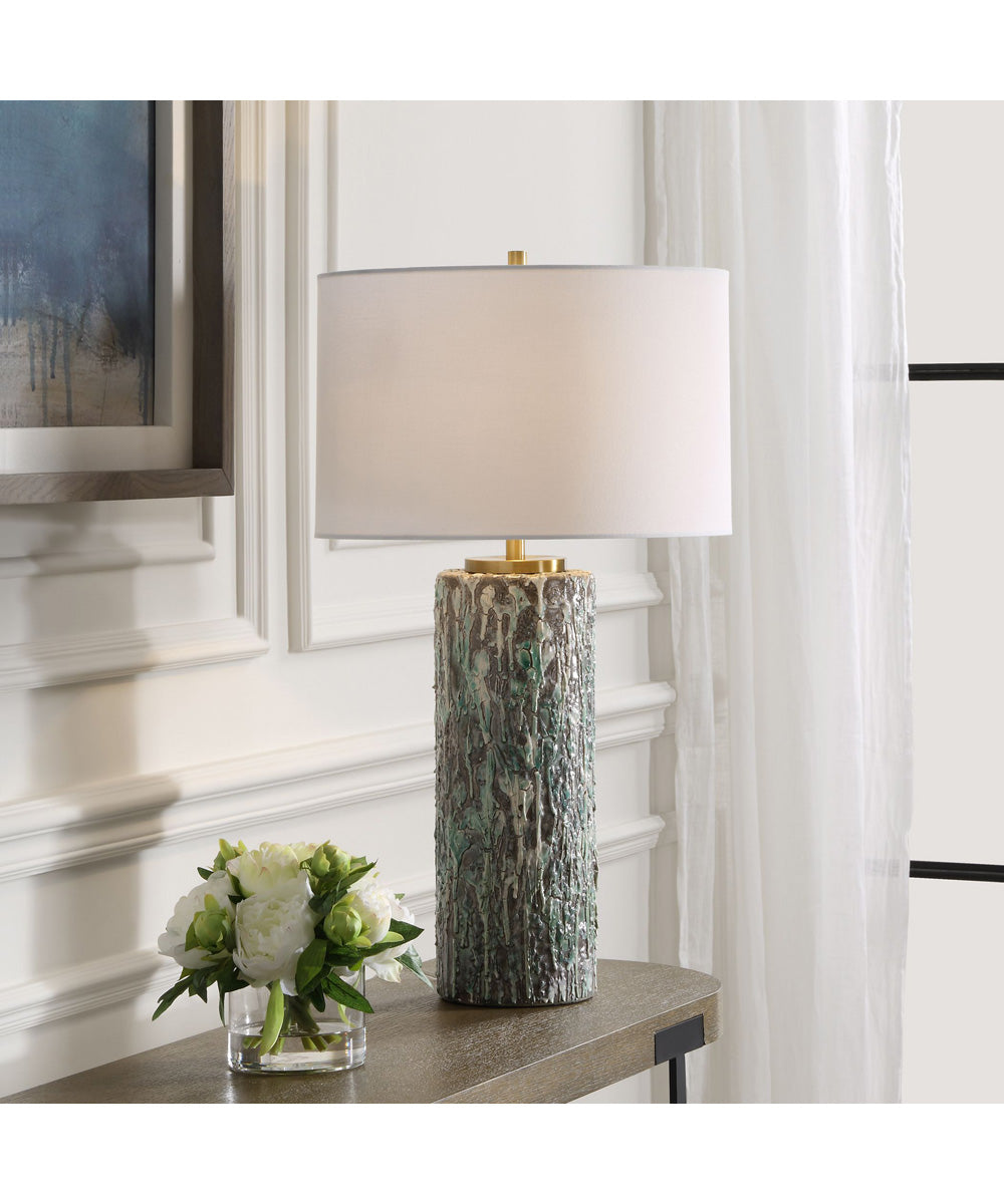 Meltdown Ivory Teal Table Lamp