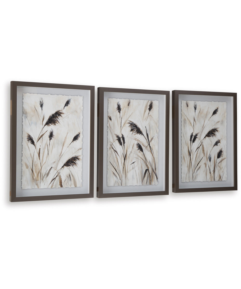 Honslow Wall Art Set Set of 3 Brown/Black/White