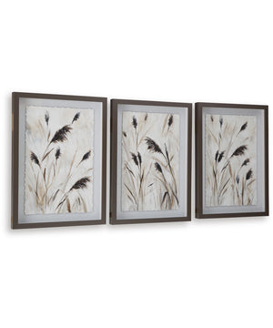 Honslow Wall Art Set Set of 3 Brown/Black/White