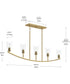 Jheni 5-Light Linear Chandelier with Clear Glass Shades Brushed Gold