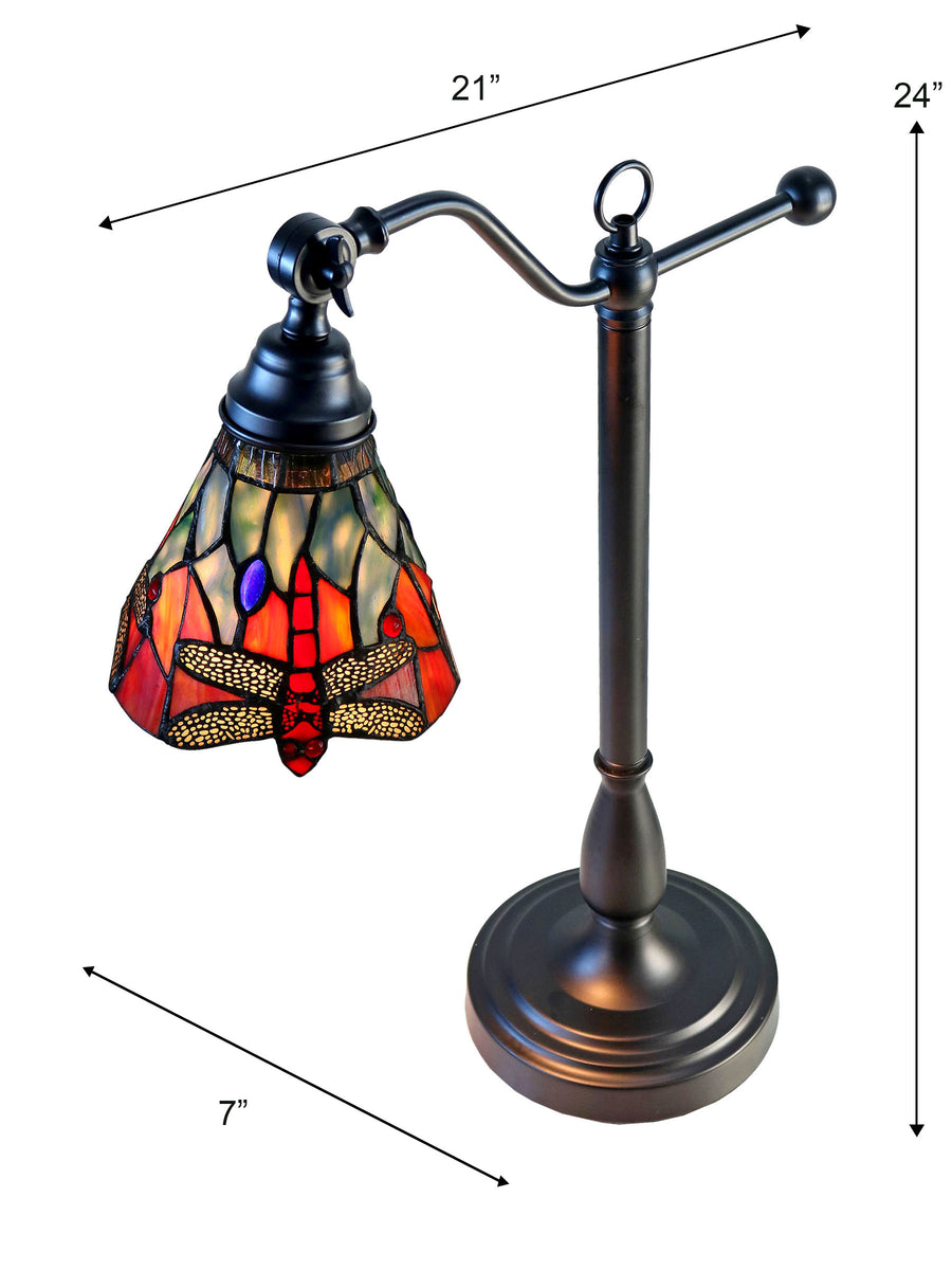 La Anza 24 Inch  Tall Handmade Tiffany Desk Lamp