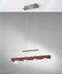 Adesso Burlington 24" W LED 4 Light Island/Dining Modern Pendant, Walnut Brushed Steel Metal Finish