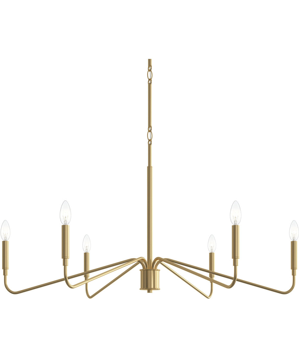 Pilar 6-Light Chandelier Brushed Gold